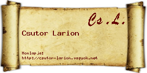 Csutor Larion névjegykártya